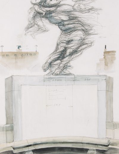 Seemann: Dresdener Flut (lavierte Zeichnung)